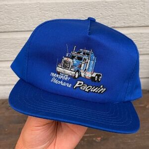 Vintage Trucking hat embroided snapback blue big truck